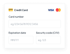 Credit card popup