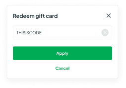 Gift card popup