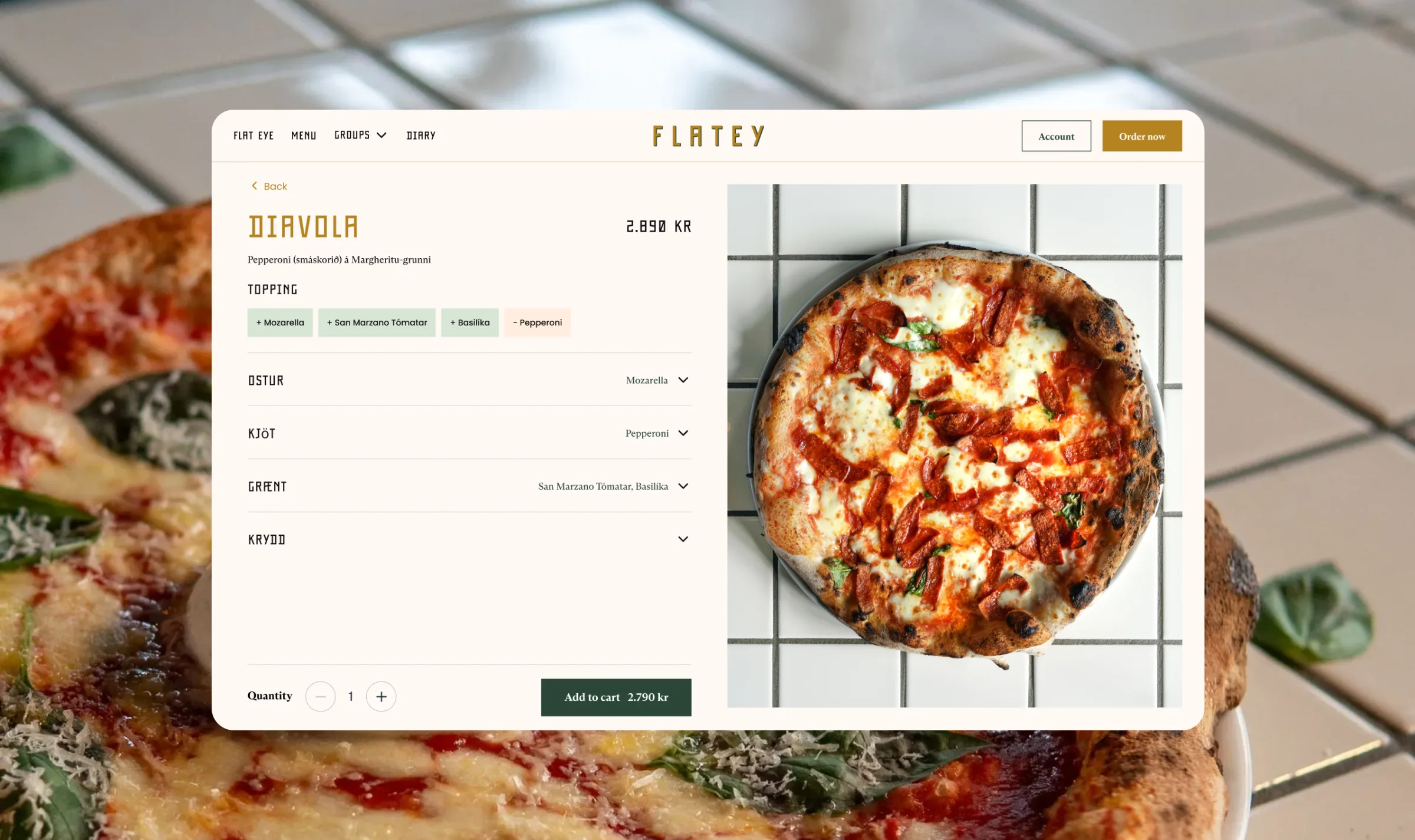 Flatey Pizza website