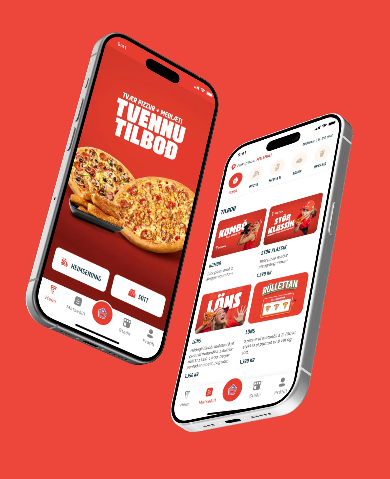 App Pizzan í tveimur símum